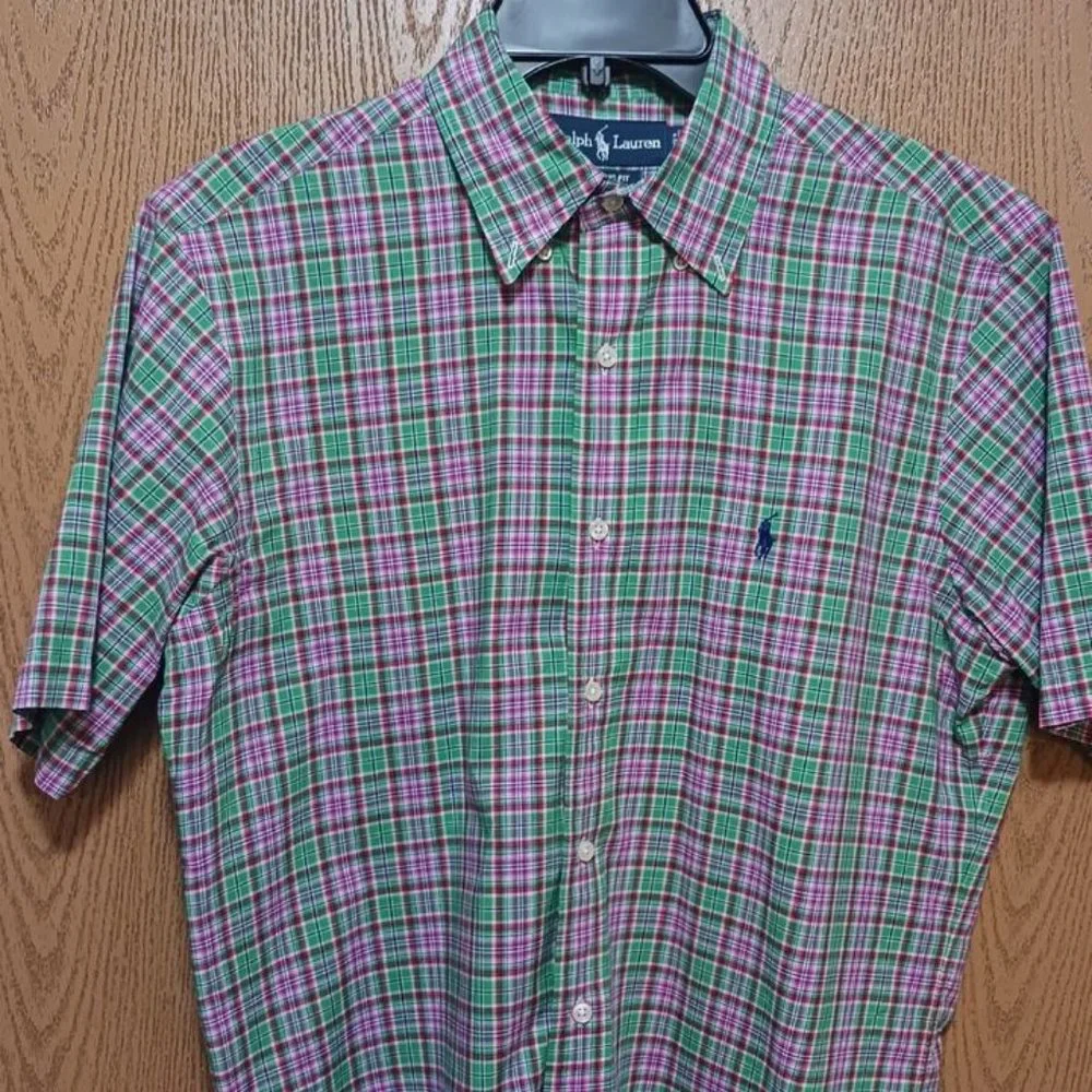 Polo (Ralph Lauren Shirt)-(Red/Green-Plaid)-(Size M)-(Pre-owned)-$30.00 - Picture 1 of 4